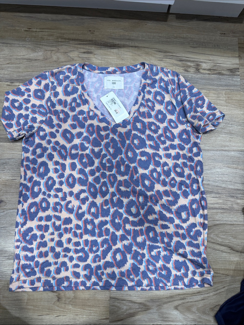 Sol Angeles V-Neck Leopard Print Tee